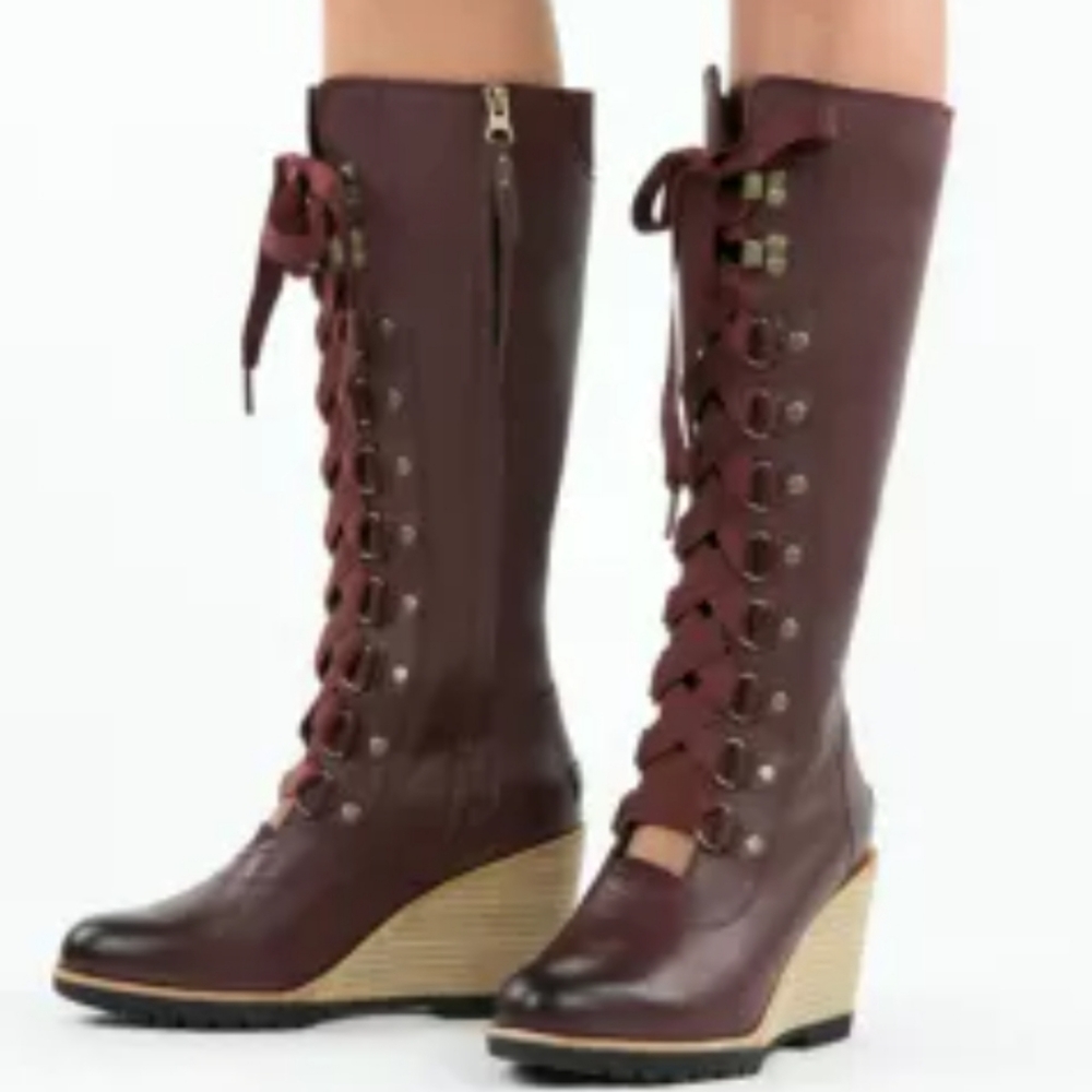*New* Sorel After Hours No Tongue Wedge Tall Boots - Picture 2 of 4